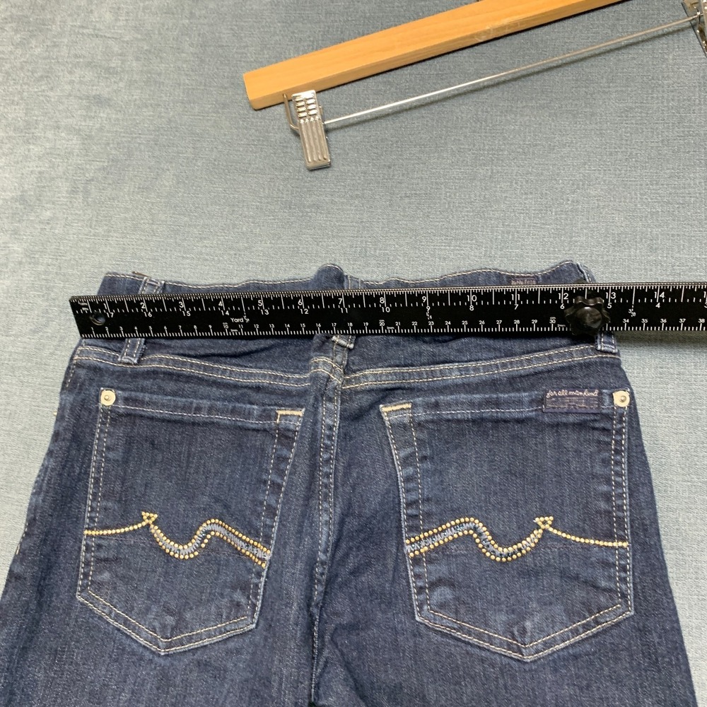 7 For All Mankind Roxanne Jeans Womens 27 Blue Denim Stretch 5 Pocket Straight - Picture 7 of 16